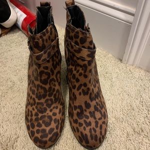 Cheetah print booties
